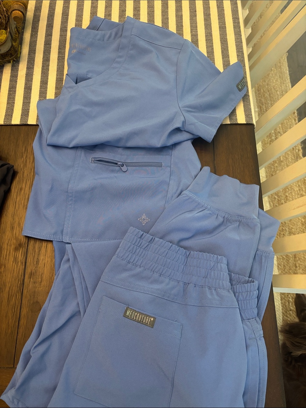 Med Couture Periwinkle Two-Piece Scrub Set